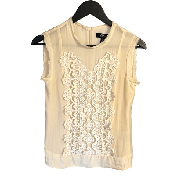 ABS Platinum Allen Schwartz Silk Top - Picture 1 of 4